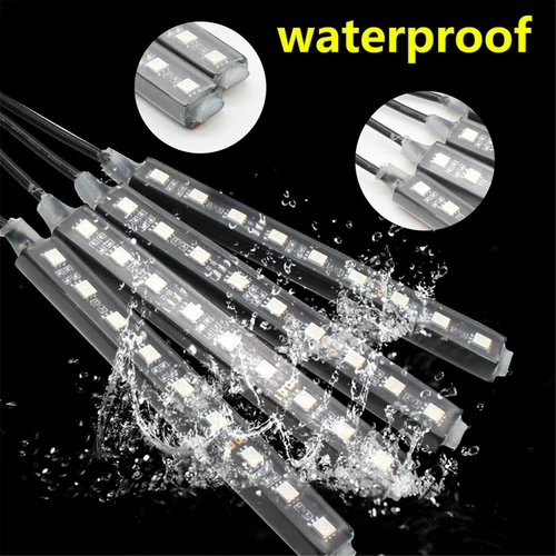 4Pcs Motorcycle RGB LED Neon Under Glow Lights Strip Kit With Remote Control US - Picture 6 of 13