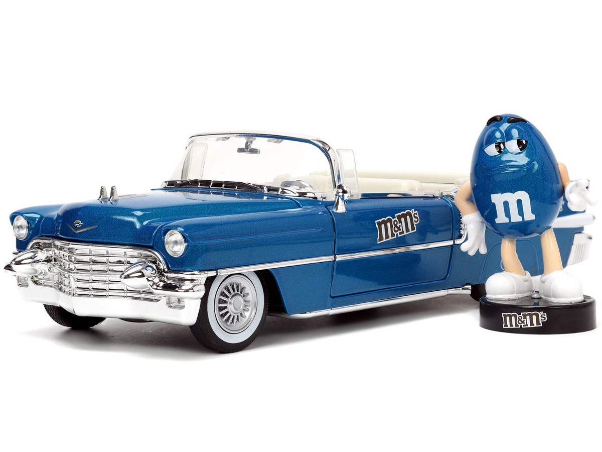 1956 CADILLAC ELDORADO & BLUE M&M FIGURE 1/24 DIECAST MODEL
