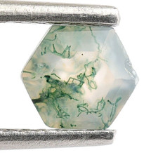 Natural Moss Agate Faceted Cut Hexagon 5X5mm Loose Gemstone Unique Gift 0.75 Ct