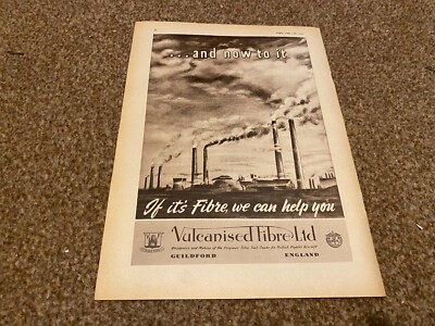 AC29 ADVERT 11X8 VULCANISED FIBRE LTD - GUILDFORD ENGLAND
