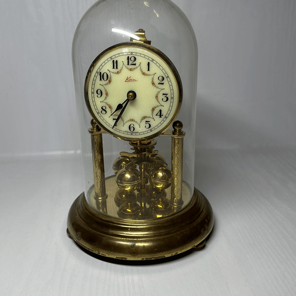 Vintage Kern Anniversary Clock with Glass Dome Germany No Key As Is eBay