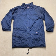 Dickies Parka Coat Jacket Large Men's Navy Blue Workwear Chore Garage Utility