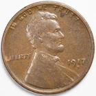 1917-D Lincoln Wheat Penny Extremely Fine (XF) Weak Strike
