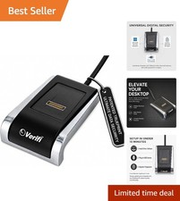 Verifi P2000 Desktop USB Fingerprint Reader, Windows Hello, Black/Silver