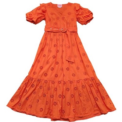 Kate Spade New York Spade Clover Eyelet Dress Orange Size 2