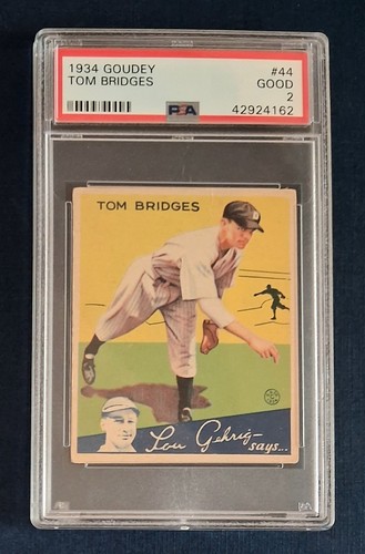 Tom Bridges #44 1934 Goudey card