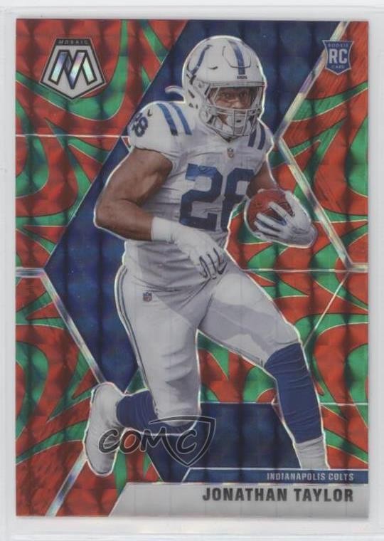2020 Panini Mosaic Rookies Reactive Green Prizm Jonathan Taylor #216 Rookie RC