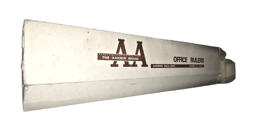 Righelli in legno marca Aakron 18 pollici smussati bordo singolo metallo disegno NY USA con scatola - Foto 10 di 12