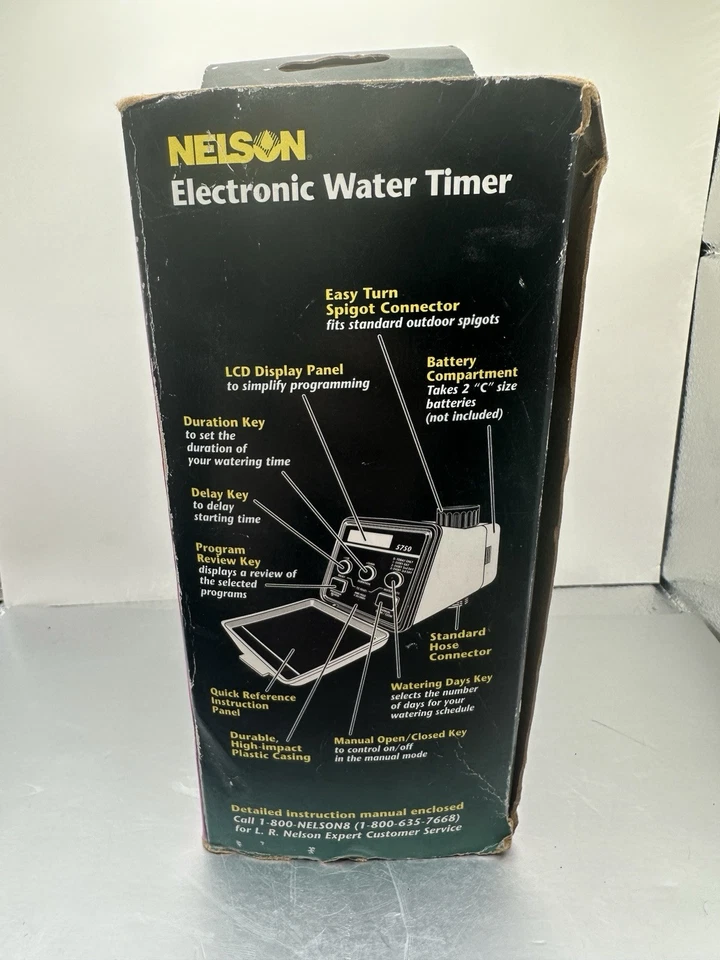 Temporizador electrónico Nelson Rainmatic pantalla digital #5750 temporizador de manguera de agua nuevo en caja Foto 3 de 4