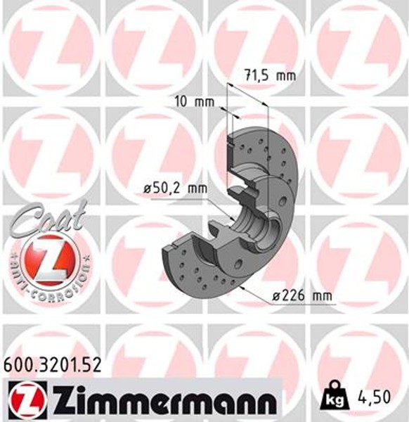 2X Zimmermann Bremsscheibe Sport Z 600.3201.52 FüR Passat Golf VW Vento Corrado-image