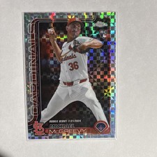 Topps 2025 Updated Series Chrome Michael McGreevy Rookie Debut X-Fractor USC36