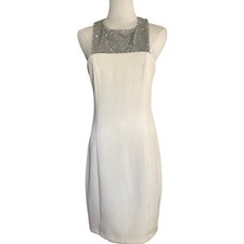 Endless Rose White Sequin Neck Sheath Dress Size M