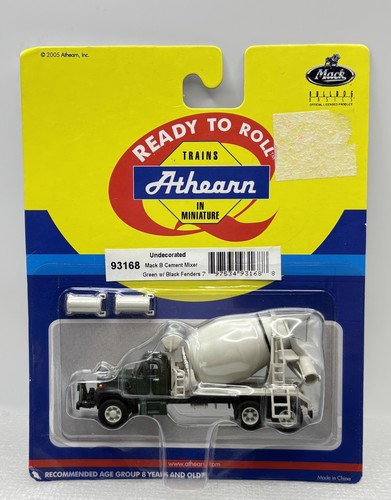 Camión mezclador de cemento HO Athearn RTR 93168 Mack B sin decorar verde con guardabarros negros | Condition: New