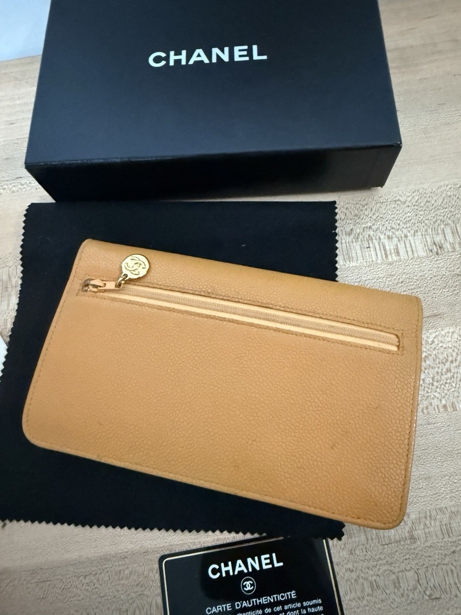CHANEL TIMELESS CC Yellow CAVIAR WALLET/CLUTCH Without Chain