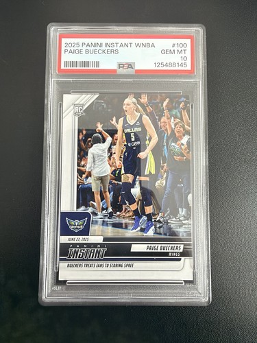Panini 2025 Instant WNBA Paige Bueckers Dallas Wings #100 Rookie PSA 10