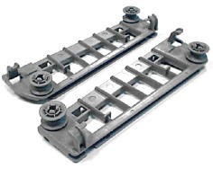 Support de panier à couverts par 2 pour lave-vaisselle, réf 00619598 en plastique gris