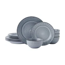 Pfaltzgraff Mystic 12-Piece Dinnerware Set for 4 Blue Plates Bowls Cups