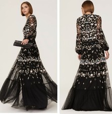 Mac Duggal 35111 Sz 12 Embroidered Bohemian Tulle Gown