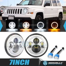 For Jeep Wrangler Jk Tj Chrome 7 Inch Led Headlights Hilo Drl Turn Signal