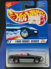 1995 Hot Wheels #342 1995 Model Series 2/12 MERCEDES SL Black Red-Int w5Sp-Varia