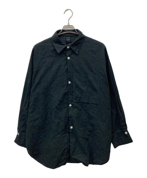 SHINYA KOZUKA Embroidery pattern L/S shirt black 2202SK45L