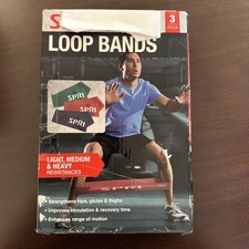 Spri Loop Bands 3 pack Light Medium Heavy Resistances Exercise Workout Bands