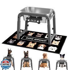 1.2 Gallon Elevated Dog Water Bowl, Height Adjustable 11  17'' Raised Stainl