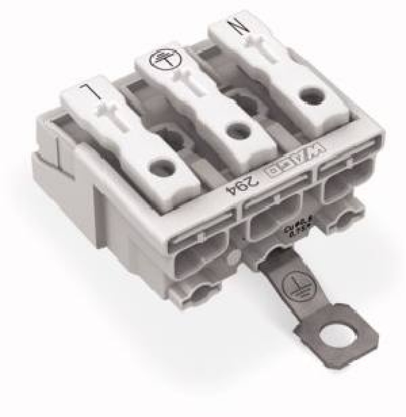 Power connector 3-pole without feet with PE contact 294-4413