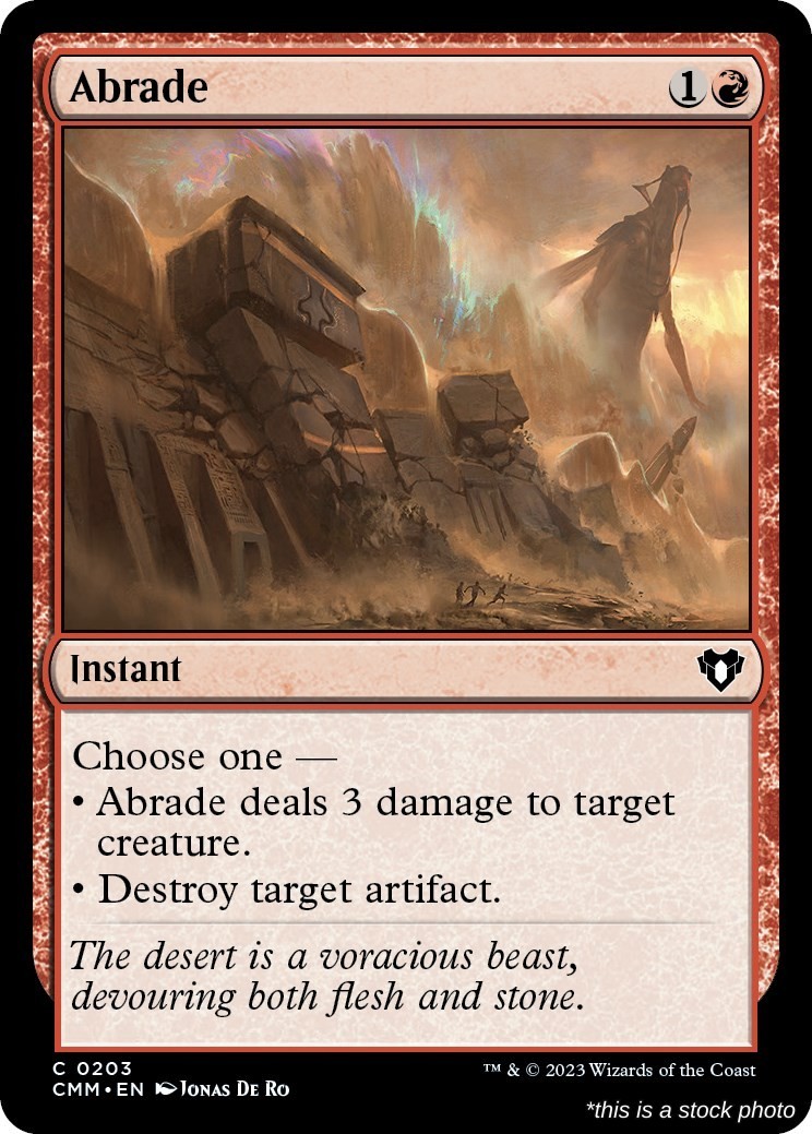 Abrade (CMM 203), Normal, Commander Masters, MTG