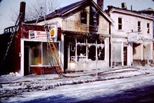 MAY 1961 Street Scene Burned Building  Slide BU-M