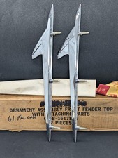 Nos 1961 Ford Falcon Left Right Front Fender Emblem Ornament Set C1db-16178a