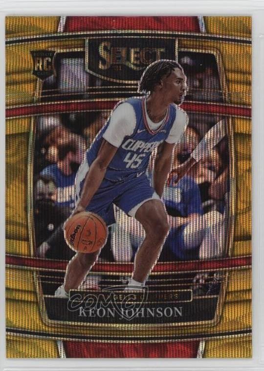 2021-22 Panini Select Concourse Gold Wave Prizm Keon Johnson #40 Rookie RC