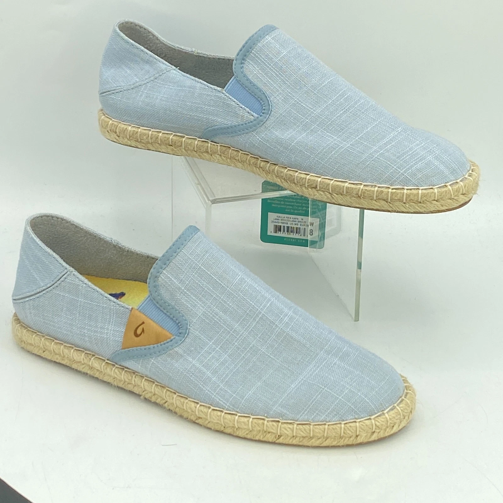 OluKai Kaula Pa'a Kapa Sneaker Womens 8 Blue Lanai Breeze Espadrilles Slip On