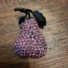 VINTAGE FORBIDDEN FRUIT PINK PEAR PIN BLACK METAL VVG — photo 3