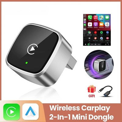 2in1 Wireless CarPlay Dongle Android Auto Adapter AI Smart Box Car Intelligent