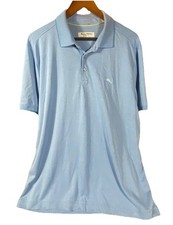 Tommy Bahama Island Zone Polo Shirt Mens Large Short Sleeve Blue Textured Beach