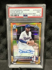 2025 Bowman Chrome David Ortiz Jr Auto /50 Gold Refractor PSA9