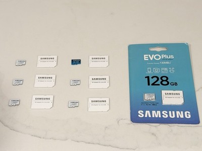 Samsung 128GB microSDXC A2 V30 4K   Lot of 7 (EVO Plus/Select) w/ Adapters