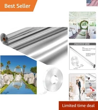 Mirror Rug Aisle Runner Wedding Decor Silver Reflective Carpet 3.3x98.4 ft