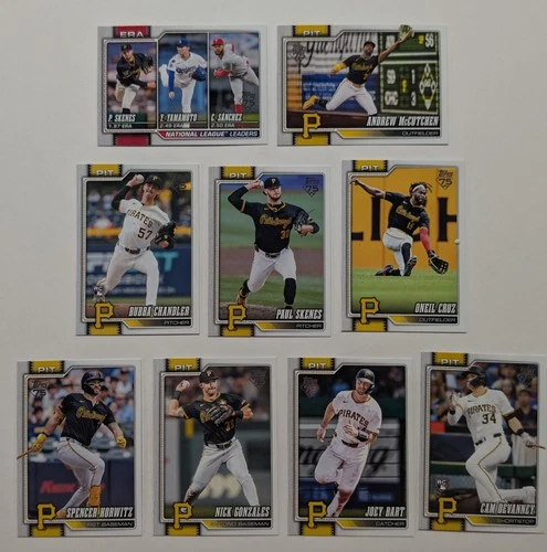 2026 Topps Series 1 Pirates Team Lot 9 Cards - Paul Skenes +