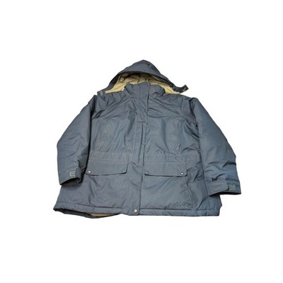 LL Bean Womens 2X Down Insulated Winter Parka Jacket Navy Blue 258985