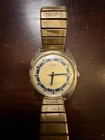 Timex Gold Tone Black Dial Mens Vintage 1970s Automatic Water Resistant Watch