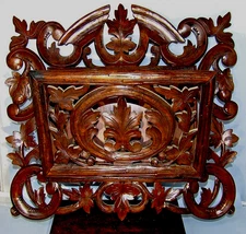 Antique 1890 Victorian Carved Black Forest Wall Letter Holder ~ Ornate Design ~