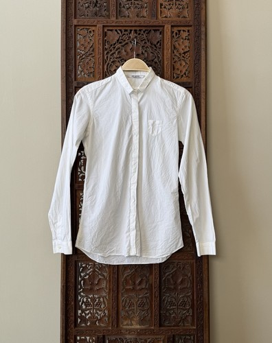 Neil Barrett, Neil Barrett White Cotton Shirt Concealed Placket Slim Fit Size 40 Small