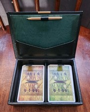 Coffret Bridge Le Tanneur 2 Jeux de Cartes Grimaud Égypte + Stylet Vintage 