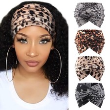 4 Pack Turban 4 Pcs: Light Leopard, Printed, Snake Patterns, Dark Leopard