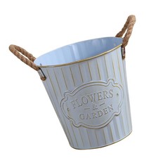 Home Flower Bucket Decor Flower Shop Metal Bucket Iron Rope Flower Bucket