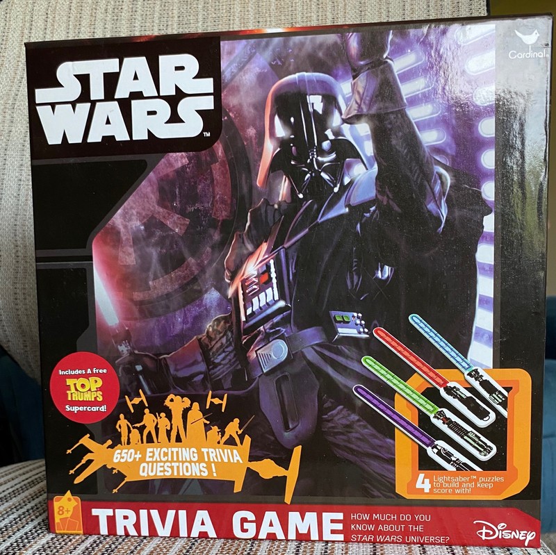 New Cardinal Star Wars Trivia Game 650+ Questions 4 Lightsaber Puzzles Ages 8+