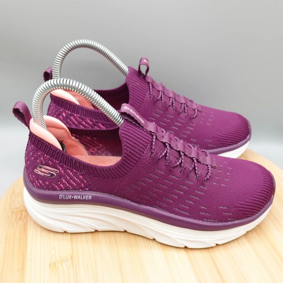 Skechers Womens Size 6 Plum D lux Walker Casual Shoes Sneakers Slip On 149356 - Image 3 of 4