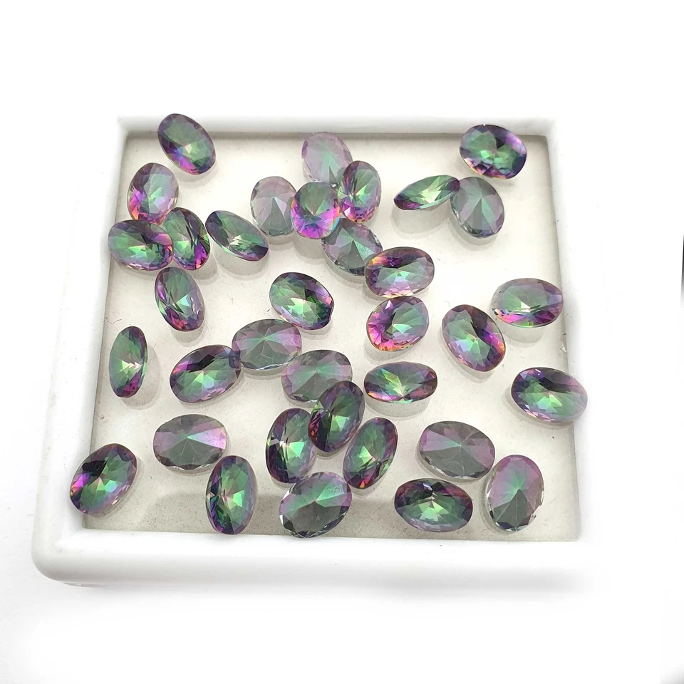 Mystic Quartz Oval Cut Stone Loose Gemstone For Jewelry 124 Pcs 6-8 MM 110 CT - Image 3 of 4